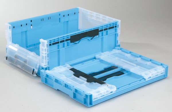 画像1: 岐阜プラスチック工業 トビラ付き折りたたみコンテナ RS-BB55S片扉(短側) ※出荷単位(5個)未満別途送料 (1)